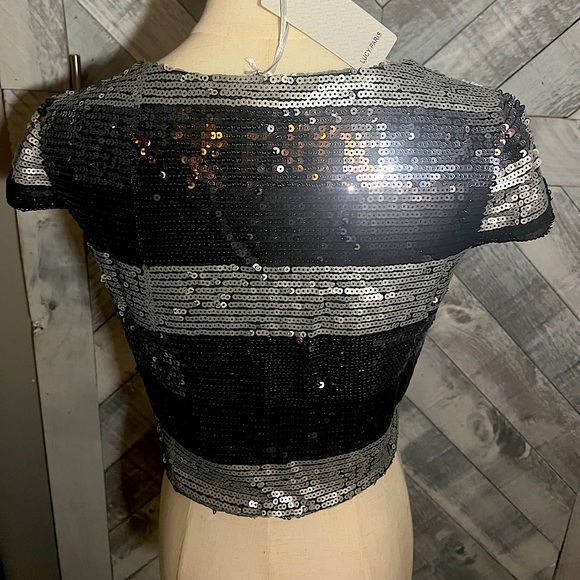 LUCY PARIS SEAUIN BLACK AND SILVER SHRUG SIZE L - Picture 6 of 7